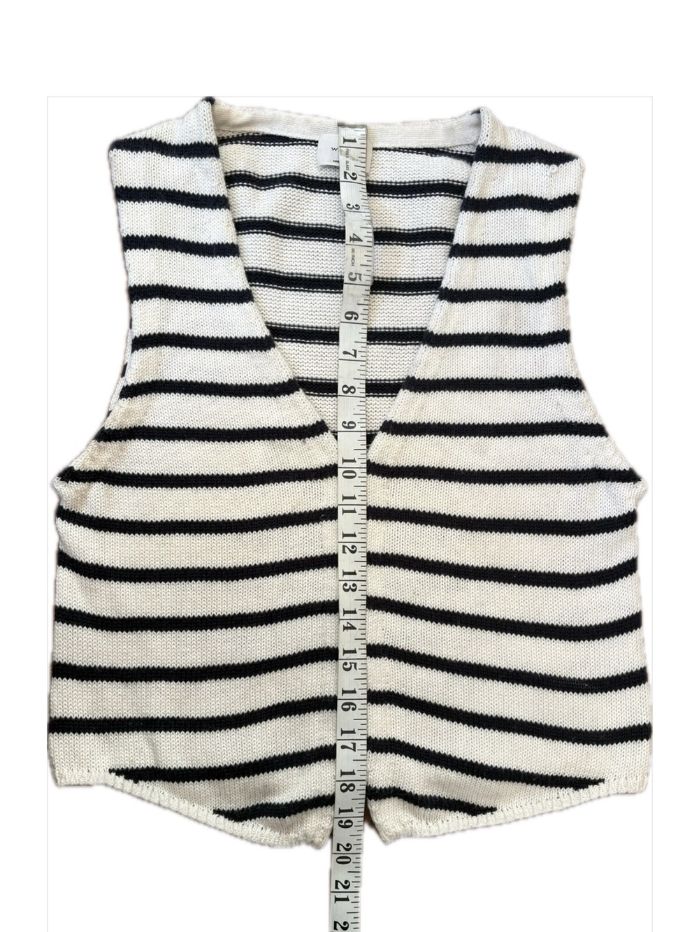 Aritzia Wilfred Basque Black White Striped Knit Sweater Vest Size Small - Picture 6 of 10